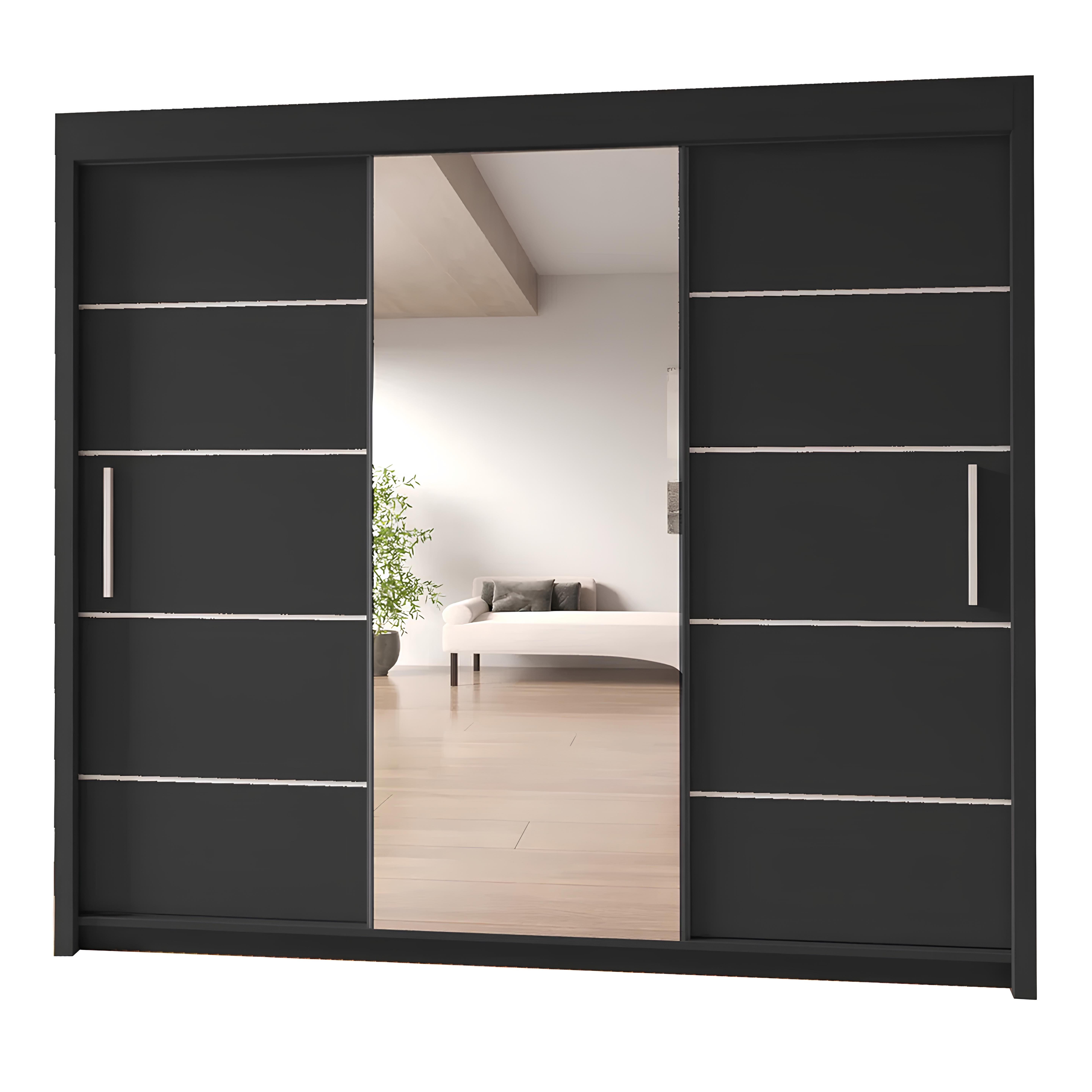 OLSO Sliding Door Wardrobe 150cm/180cm/203cm/250cm (4 Colours)