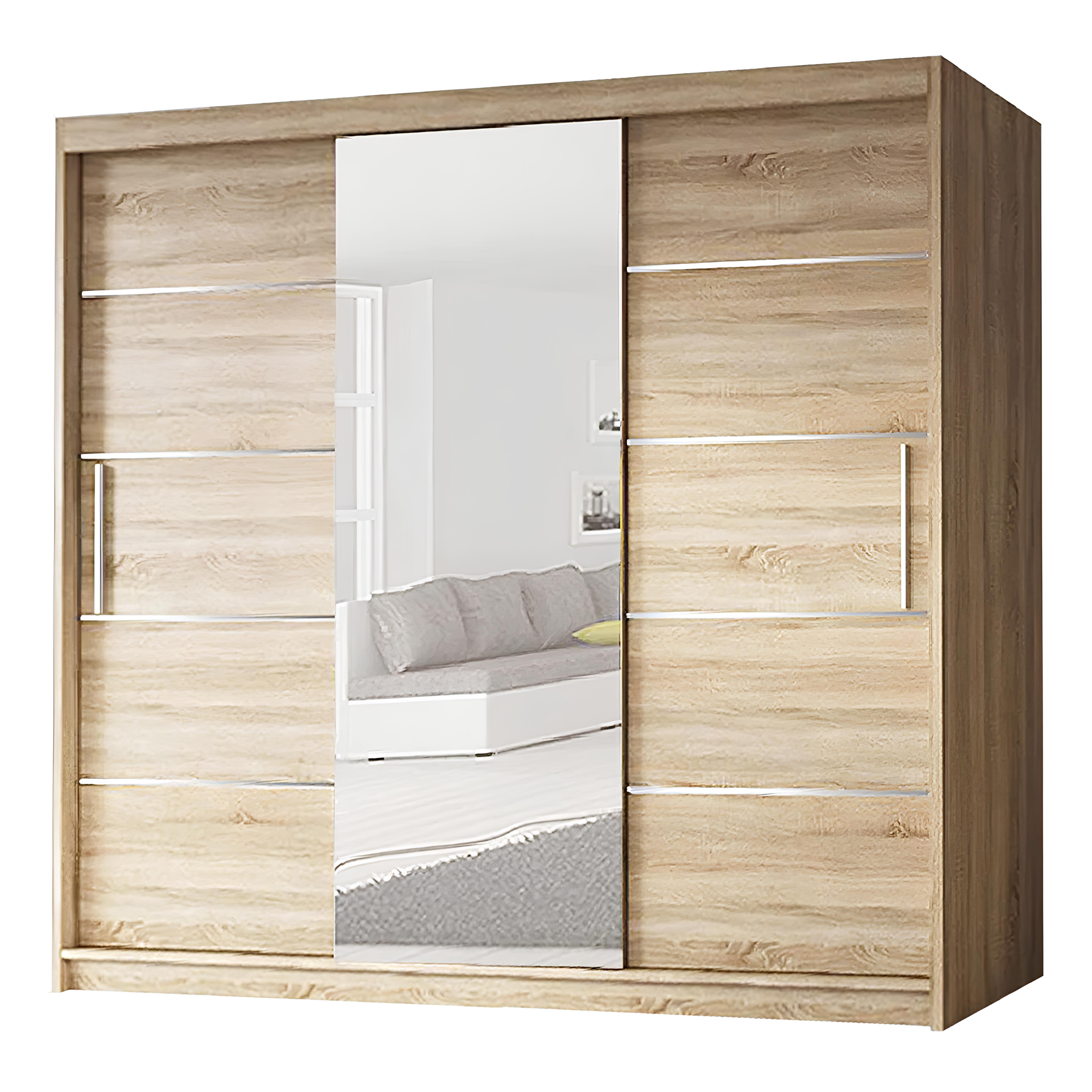 OLSO Sliding Door Wardrobe 150cm/180cm/203cm/250cm (4 Colours)