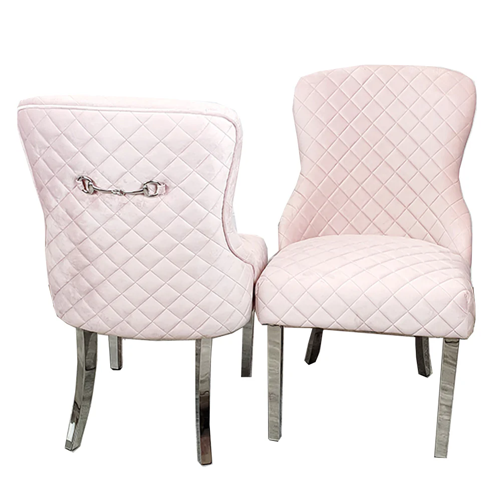 Darwen  Dining Chair with Chrome Clasp & Quilted Back
