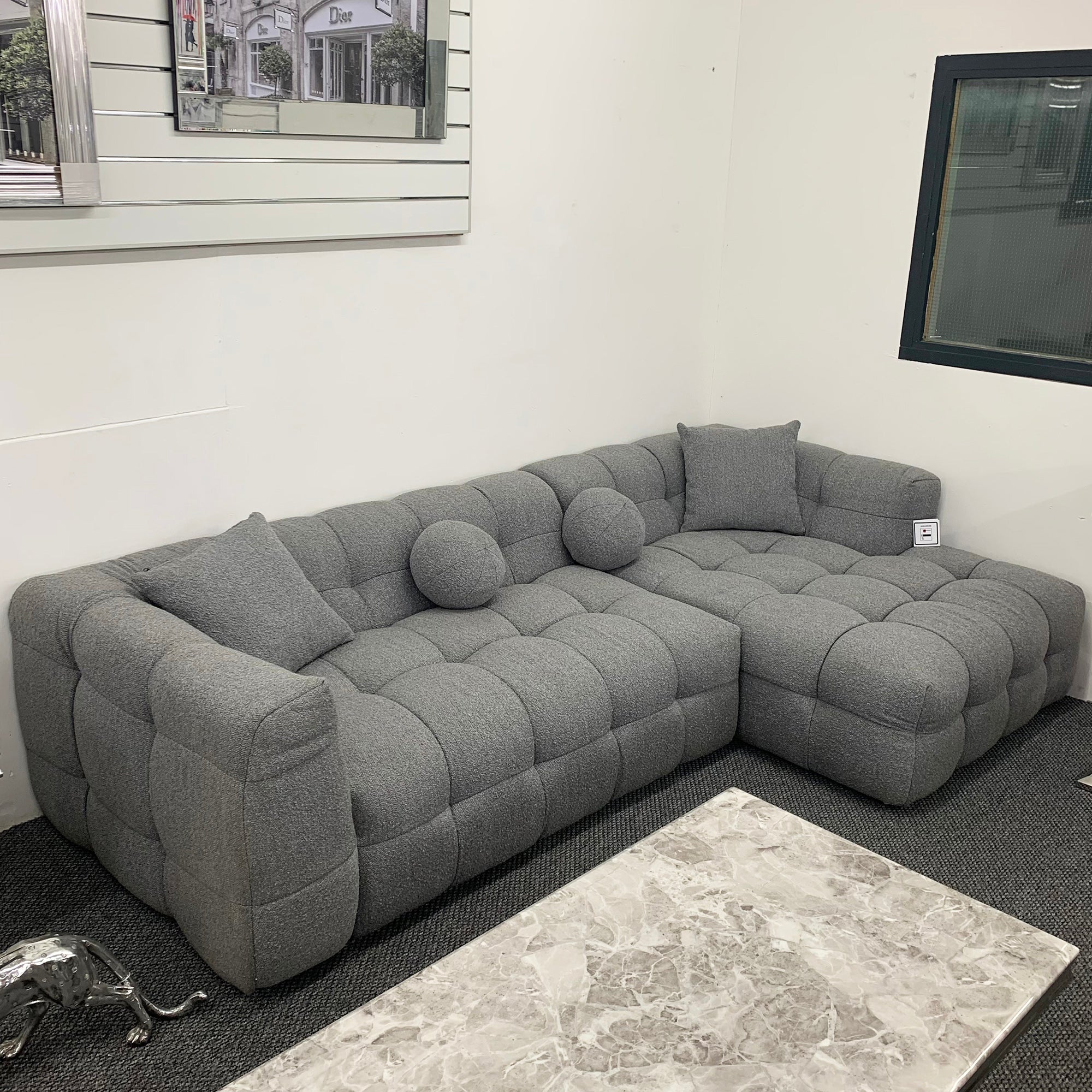 The Bubble Boucle Corner Sofa Grey