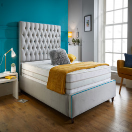 Allure Chesterfield Bed (Upholstered in Grey AC Linen)