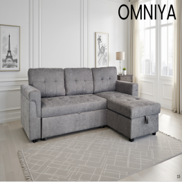 Allure Chesterfield Bed (Upholstered in Grey AC Linen)