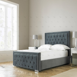 Allure Chesterfield Bed (Upholstered in Grey AC Linen)