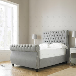 Allure Chesterfield Bed (Upholstered in Grey AC Linen)