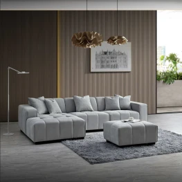 Allure Chesterfield Bed (Upholstered in Grey AC Linen)