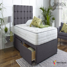 Allure Chesterfield Bed (Upholstered in Grey AC Linen)