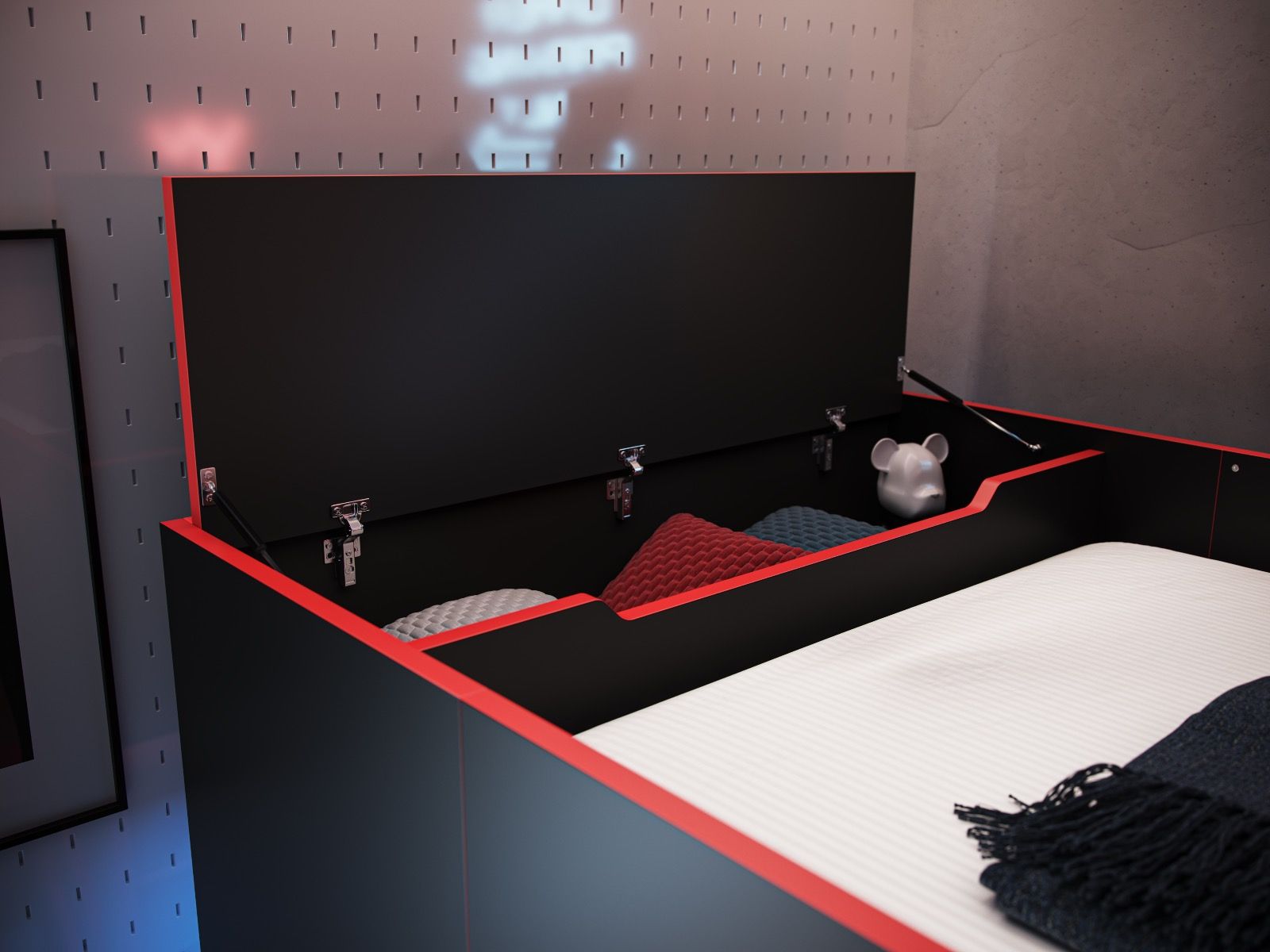 Darwen Shuttle LED Gaming High Sleeper Single Black