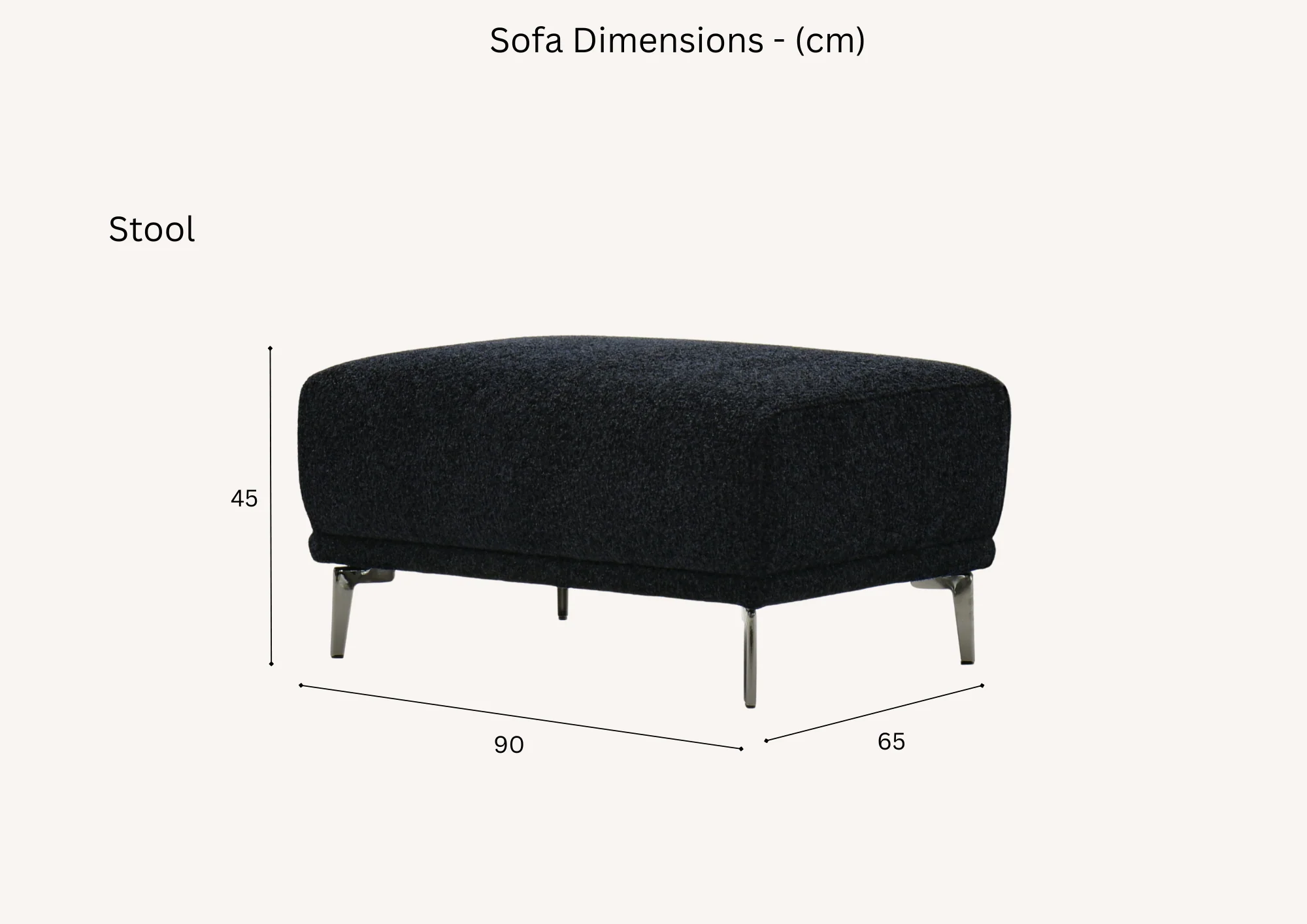 Albany Sofa Range in Black Lux Boucle Fabric