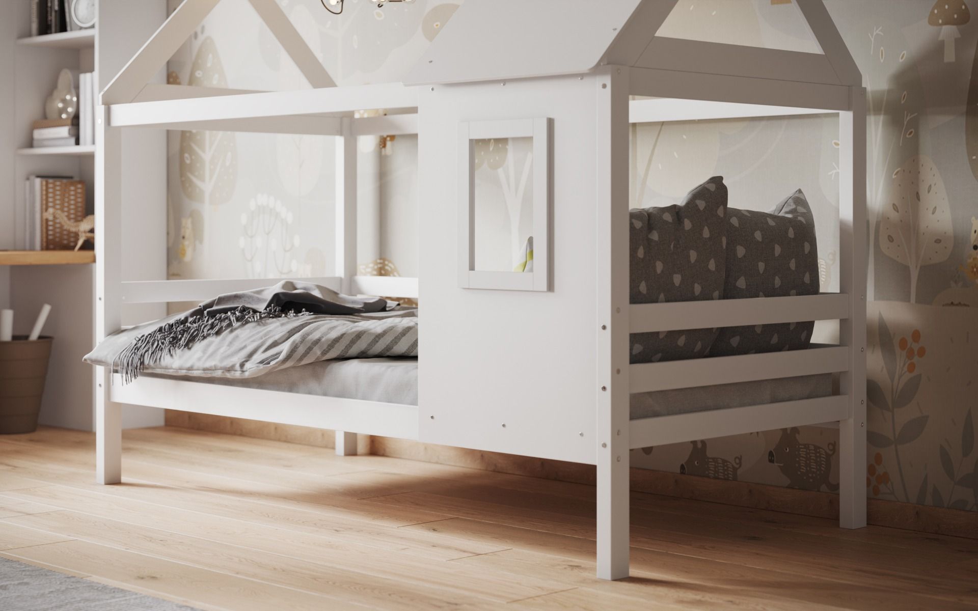 Darwen White Wooden Nature Treehouse Bed