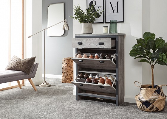 Boston 2 Tier 1 Drawer Shoe Cabinet