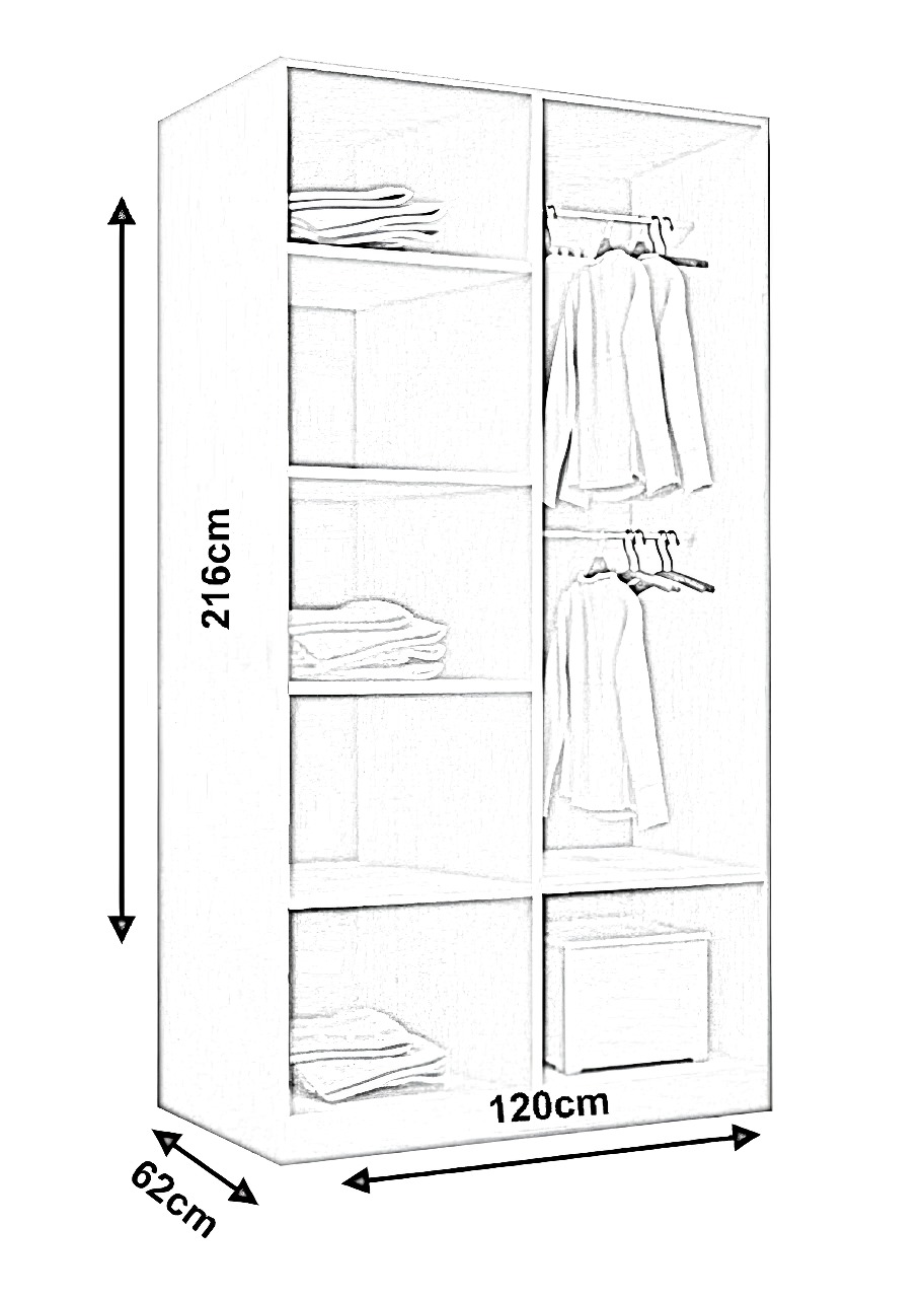 Nalim Full Mirror Sliding Door WARDROBE AVAILABLE IN 4 COLOURS