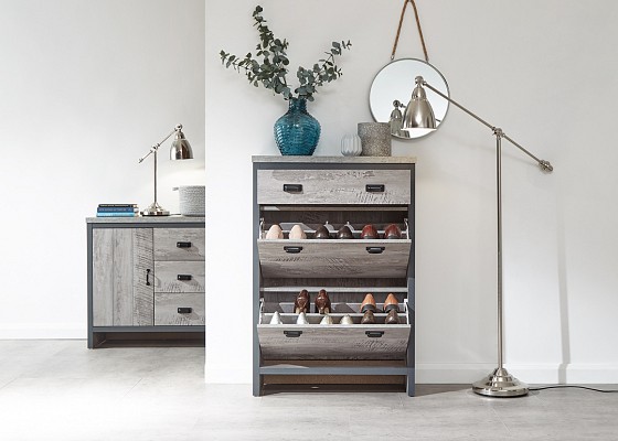 Boston 2 Tier 1 Drawer Shoe Cabinet