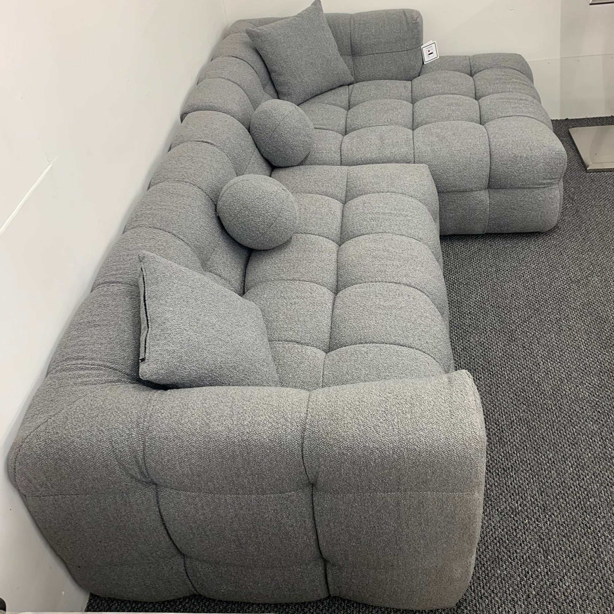 The Bubble Boucle Corner Sofa Grey