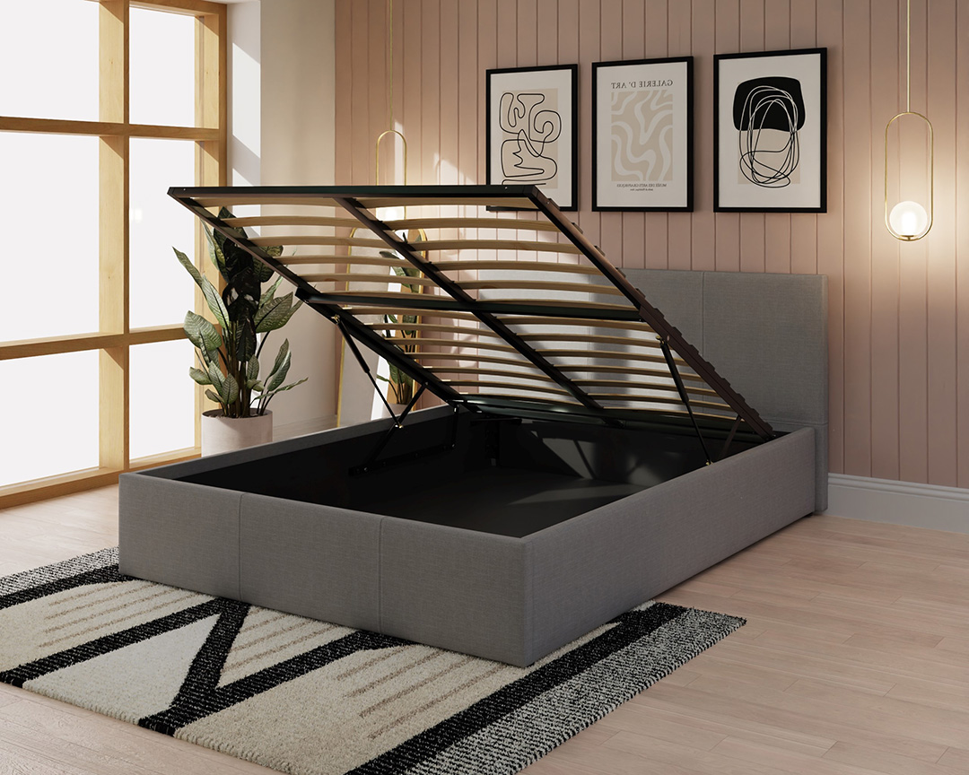 End Lift Fabric Ottoman