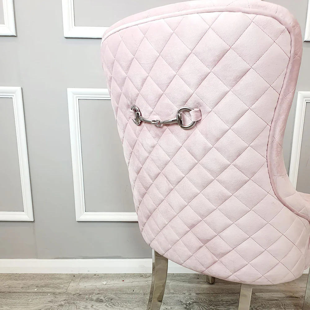 Darwen  Dining Chair with Chrome Clasp & Quilted Back