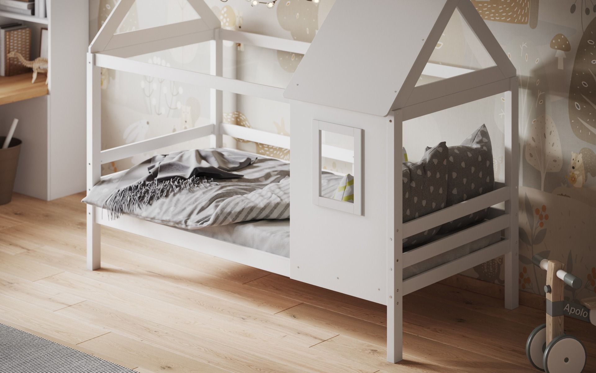 Darwen White Wooden Nature Treehouse Bed
