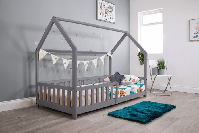 Darwen Grey Wooden Explorer Playhouse Bed With Rails