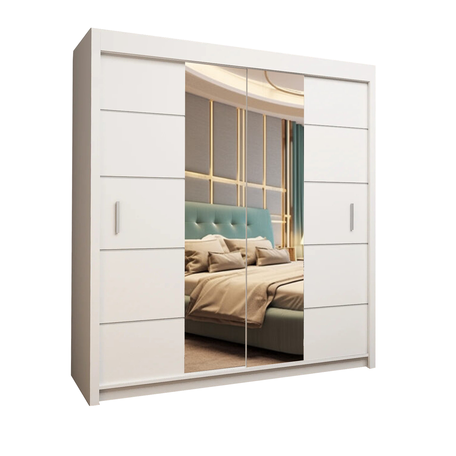 OLSO Sliding Door Wardrobe 150cm/180cm/203cm/250cm (4 Colours)
