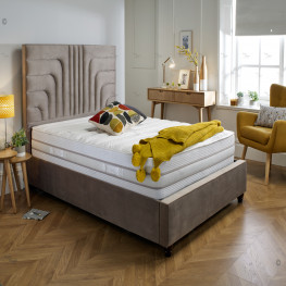 Allure Chesterfield Bed (Upholstered in Grey AC Linen)