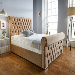 Allure Chesterfield Bed (Upholstered in Grey AC Linen)