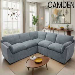 Allure Chesterfield Bed (Upholstered in Grey AC Linen)