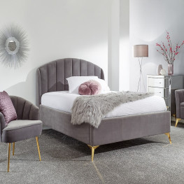 Allure Chesterfield Bed (Upholstered in Grey AC Linen)