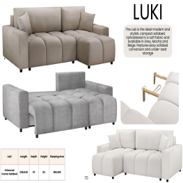 Allure Chesterfield Bed (Upholstered in Grey AC Linen)