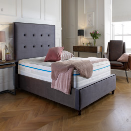Allure Chesterfield Bed (Upholstered in Grey AC Linen)