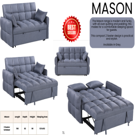 Allure Chesterfield Bed (Upholstered in Grey AC Linen)